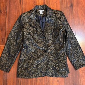 Source-unknown Vintage Women's Black and Gold Tailored jackets